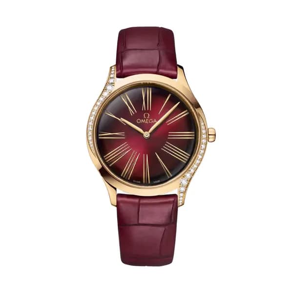 Omega De Ville 36 mm, or Moonshine™ sur bracelet en cuir