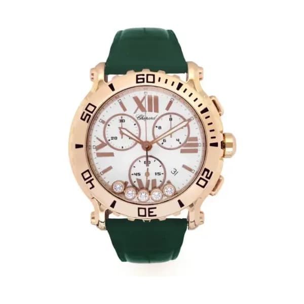 Daniel Gérard Montre Occasion Chopard Happy Sport Or Rose 5 Diamants Mobiles