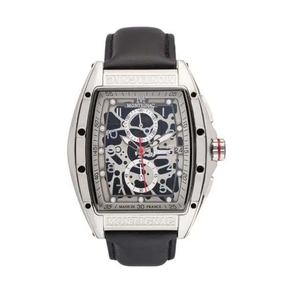 Montignac Montre Montignac en Cuir Noir