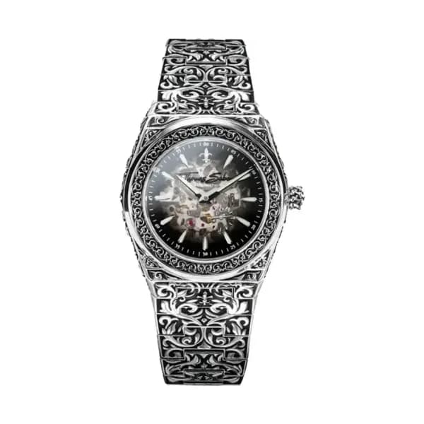 Thomas Sabo Montre Rebel at Heart Revive Automatique 42 mm Acier inoxydable Argent WA0447-201-203
