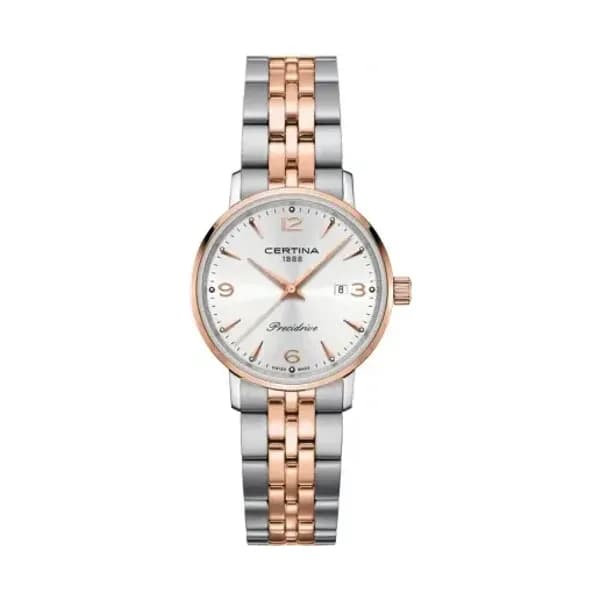 Certina Montre Certina DS Caimano Lady Quartz Cadran Argent PVD Rose