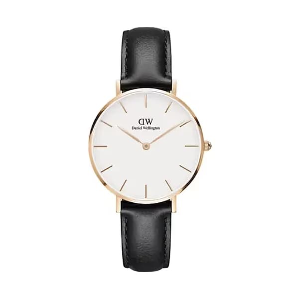 Daniel Wellington Montre Femme Daniel Wellington Petite en Cuir Noir