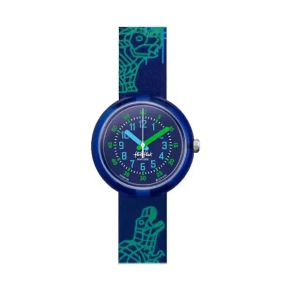 Flik Flak Montre Flik Flak Collection Cyberozaurus en Biosource Bleu