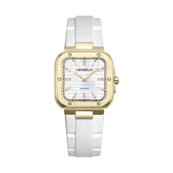 Michel Herbelin Montre Herbelin Cap Camarat Square nacre et diamants Femme Quartz Diamants - 17546P1N89CW