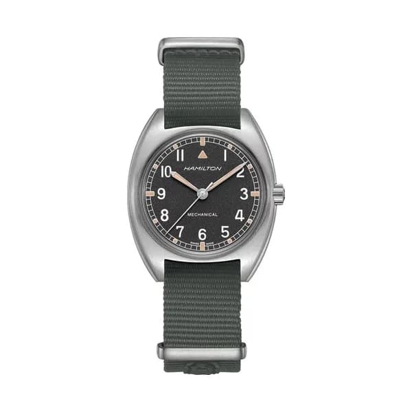 Hamilton Montre Hamilton Khaki Aviation Pilot Pioneer Mechanical Cadran Noir Bracelet Textile 36 mm x 33 mm