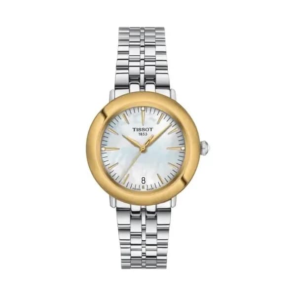 Tissot Montre Tissot Glendora 18K Gold Cadran Nacre Lunette PVD Jaune