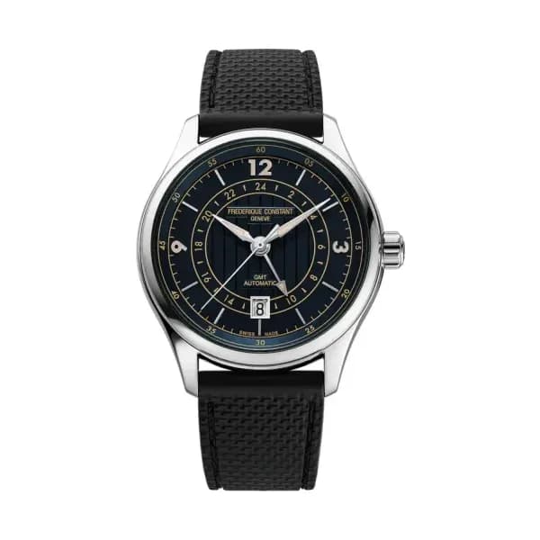Frédérique Constant Montre Frédérique Constant Runabout GMT Automatique Cadran Bleu Bracelet Silicone - FC-350RN5B6