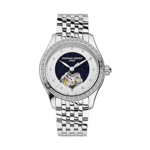 Frédérique Constant Montre Frédérique Constant Classics Ladies Automatic Double Heart Beat - Aventurine Automatique Cadran Violet Bracelet Acier inoxydable - FC-313AVD3BD6B