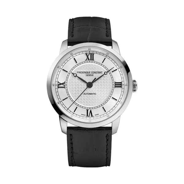 Frédérique Constant Montre Frédérique Constant Classics Première Automatique cadran argenté bracelet cuir 38,5 mm