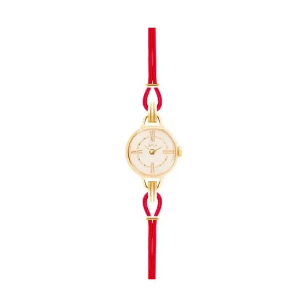 Sila Paris Montre à Bracelet Interchangeable Coloris Or Jaune & Cordon Rouge Passion