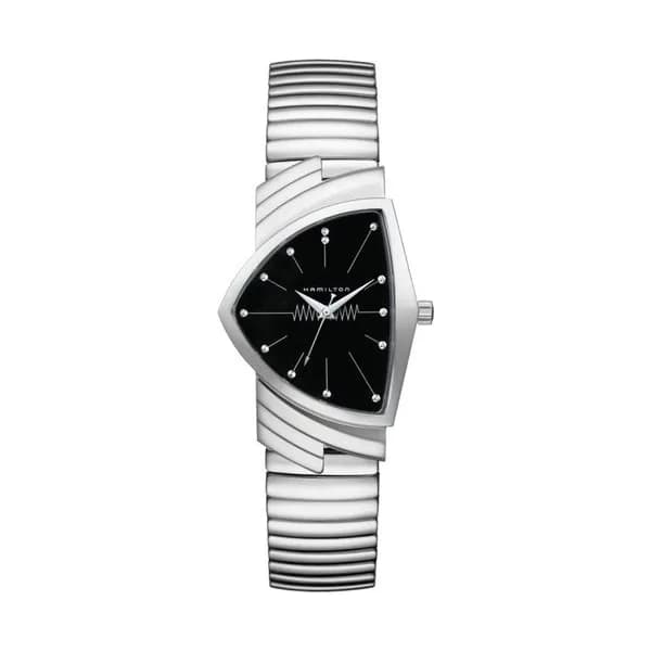 Hamilton Montre Hamilton Ventura Classic Quartz Cadran Noir Bracelet Acier 32 mm x 50 mm