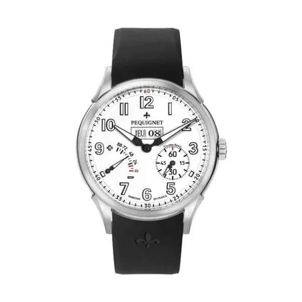 Pequignet Montre Pequignet Royale Titane Automatique Cadran Blanc - 9032713-Silicone