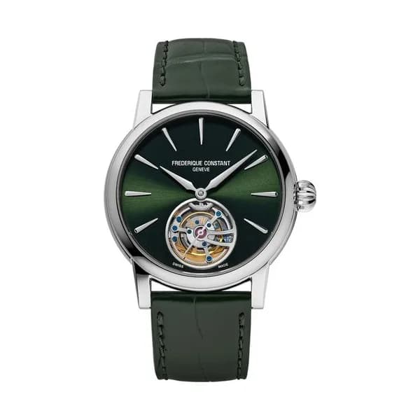 Frédérique Constant Montre Frederique Constant Classic Tourbillon Manufacture automatique cadran vert bracelet cuir 39 mm