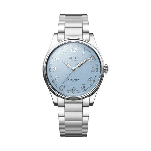 Kuoe Kyoto Montre Royal Smith 90-006 Breguet Numerals Silver Case Blue Dial