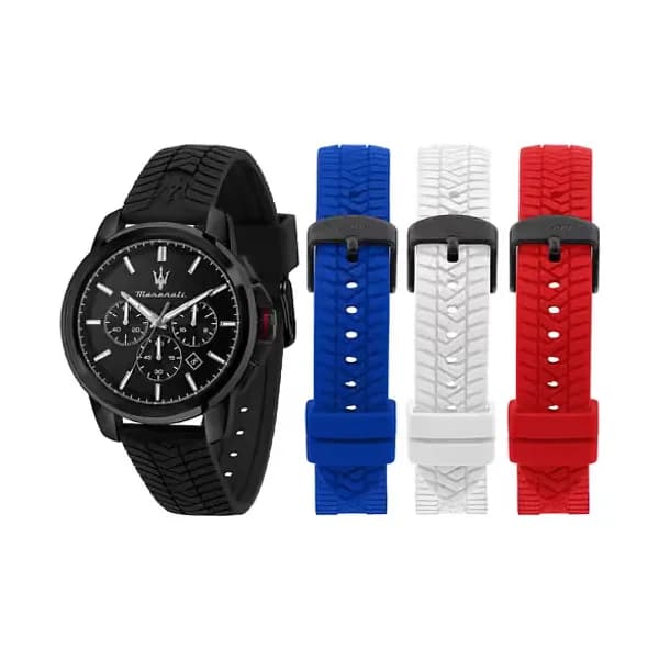 Maserati Coffret MASERATI SUCCESSO Montre Homme en Silicone et Bracelets Interchangeables