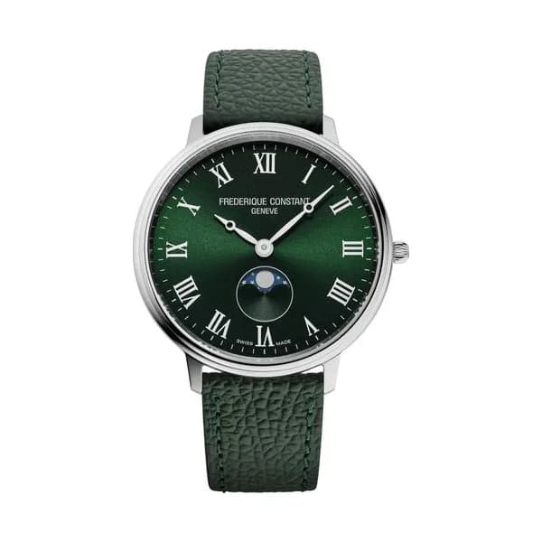Frédérique Constant Montre Frédérique Constant Classics Moonphase quartz cadran bleu bracelet cuir 39 mm
