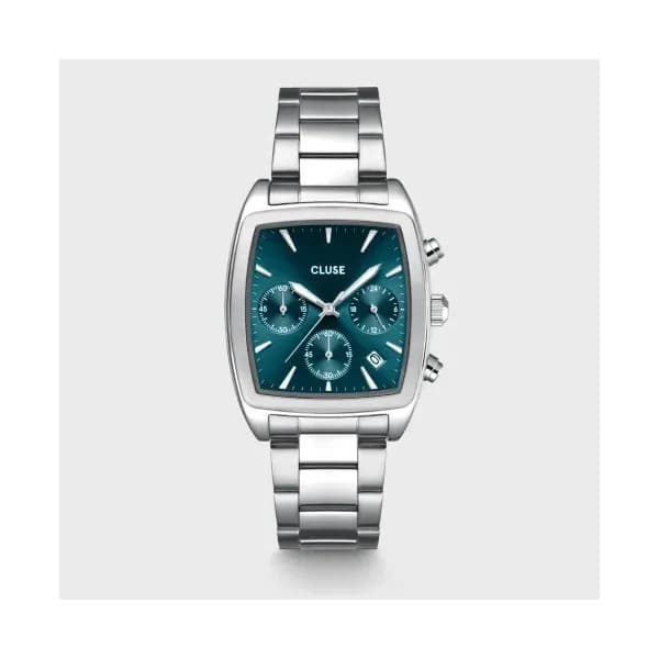 Cluse Quartaut Chrono Watch Steel, Blue, Silver Colour