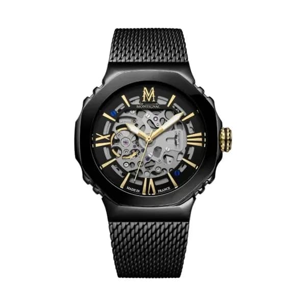 Montignac Montre Automatique Montignac en Acier et PVD Noir