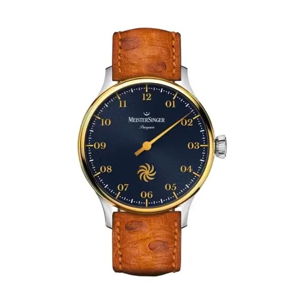 MeisterSinger Montre Pangaea Bleu acier Lunette or PDS917GLG