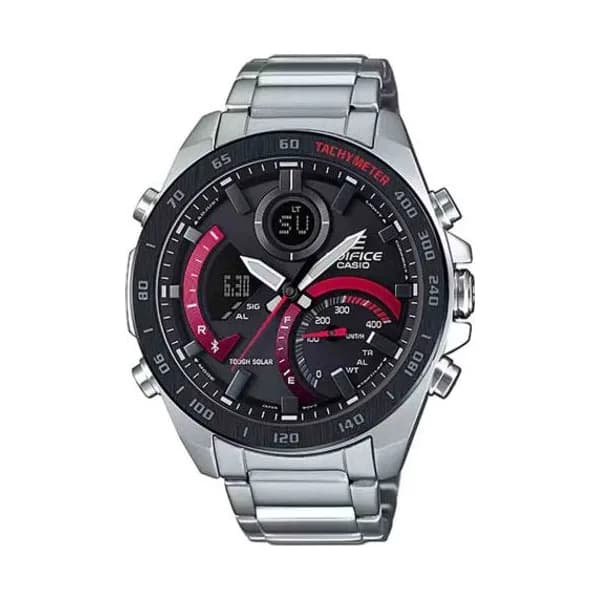 Casio Edifice Montre Casio Edifice - Série ECB-900 - Argent & Fushia - ECB-900DB-1A