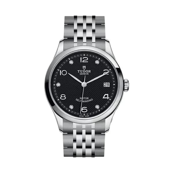 Tudor Montre Tudor 1926 automatique index diamants cadran noir bracelet acier 36 mm