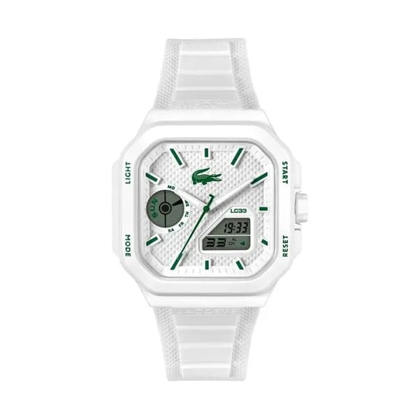 Lacoste Montre Lacoste Collection LC33 Square en Silicone Blanc