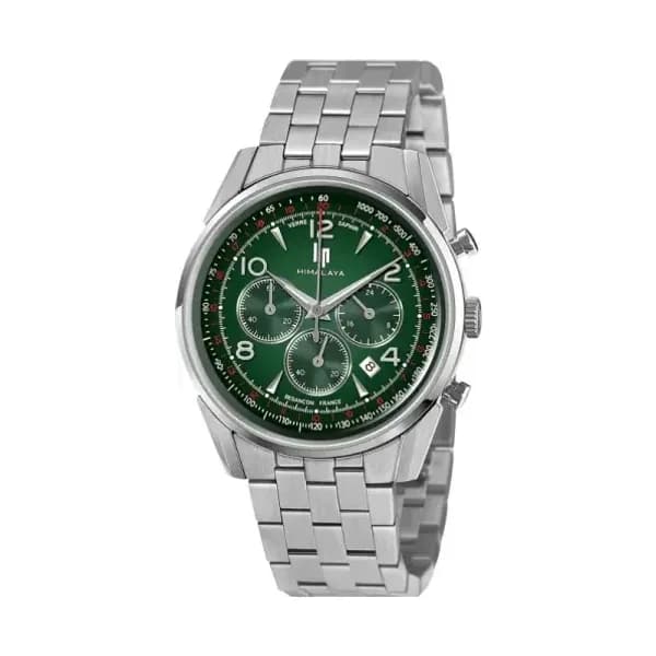 Lip Montre Lip Himalaya Chronographe Quartz cadran vert bracelet acier 40 mm