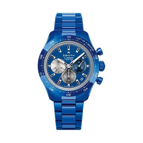 Zenith Montre Zenith Chronomaster Sport 160ème Anniversaire Céramique Bleue automatique cadran bleu bracelet acier 41 mm