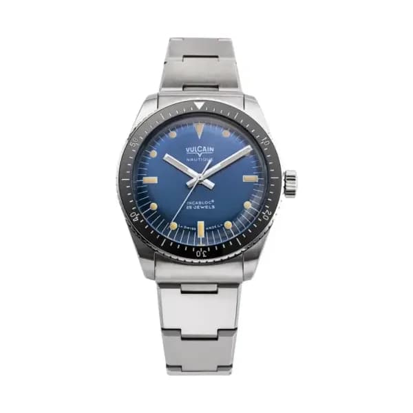 Vulcain Montre Skindiver Nautique - Blue with Khaki Brown Lum 660170A37