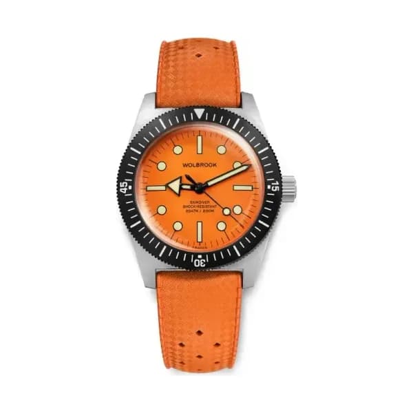 Wolbrook Montre de plongée Skindiver Automatic - 38 mm - Orange