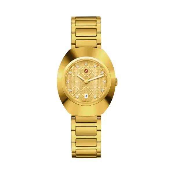 Rado Montre Rado Diastar Original Automatique Cadran Jaune Bracelet Doré