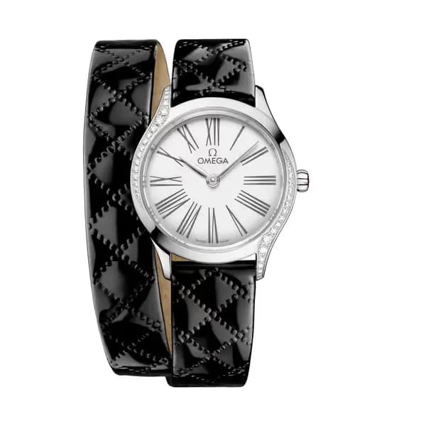 Omega De Ville 26 mm, acier sur bracelet en cuir