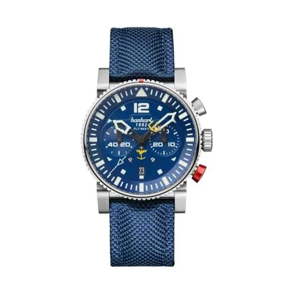 Hanhart Montre Hanhart Primus Fly Navy Steel MFG5 Automatique diamètre 44 mm- 740L.271-3320