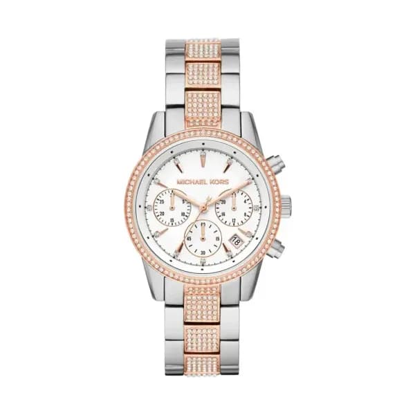 Michael Kors Montre Michael Kors Collection Bryant en Acier Argenté et Doré Rose