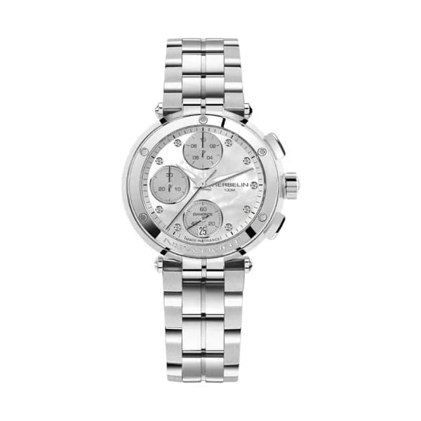 Michel Herbelin Montre Michel Herbelin Newport Chronographe quartz cadran nacre bracelet acier 35 mm
