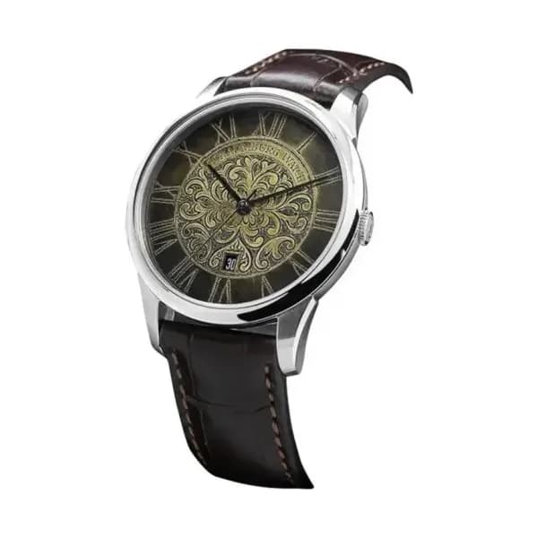 Schaumburg Watch Montre Patina Vintage Marron 1007[7]