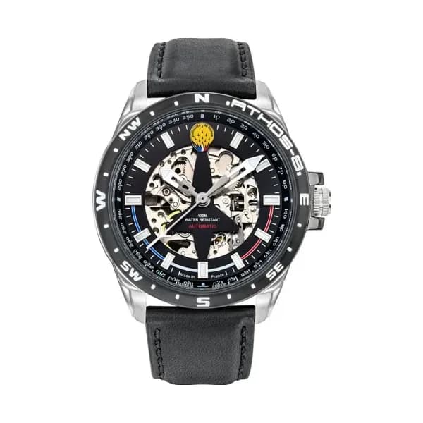 Patrouille de France Montre Automatique Patrouille de France Collection Athos 8 en Cuir Noir