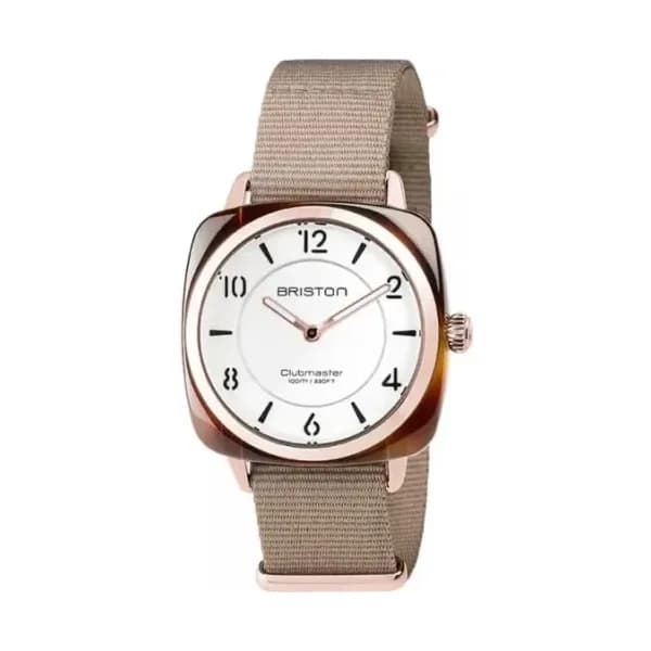Briston Montre Briston Clubmaster Chic Acétate Gold Cadran Blanc