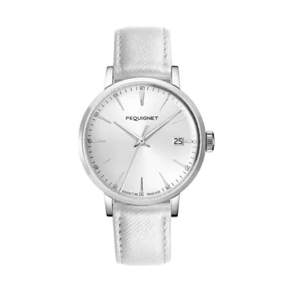 Pequignet Montre Pequignet Manufacture Attitude Automatique Cadran Blanc soleillé - 9060413
