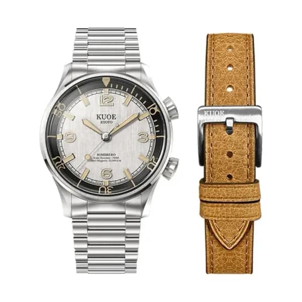 Kuoe Kyoto Montre Sombrero 90-011 Silver Linen Textured Dial