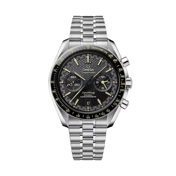 Omega Montre Omega Speedmaster Super Racing Chronographe Co-Axial Master Chronometer automatique cadran noir bracelet acier 44,25 mm