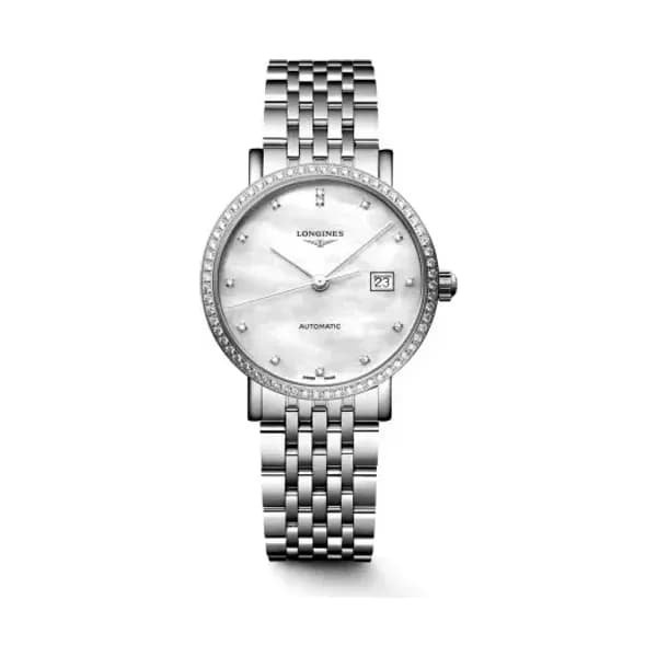 Longines Montre Longines elegant collection 29 mm Automatique Cadran Nacre blanche Bracelet Acier