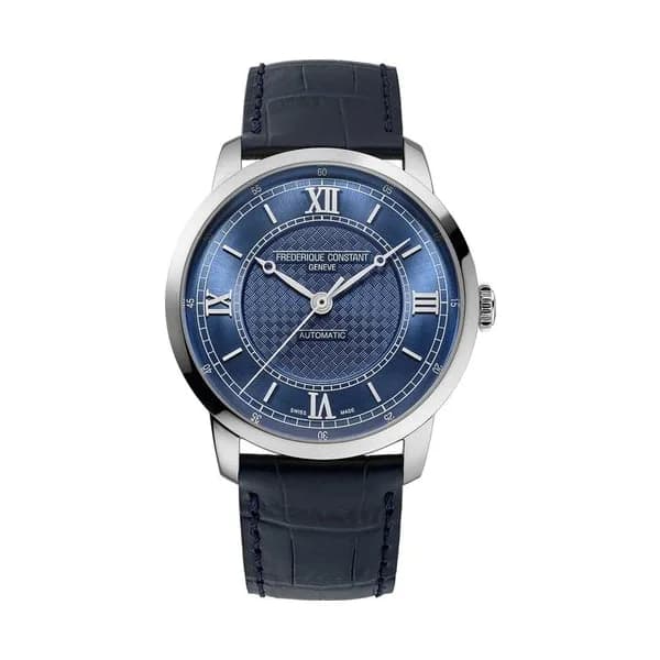 Frédérique Constant Montre Frédérique Constant Classics Première Automatique cadran bleu bracelet cuir 38,5 mm