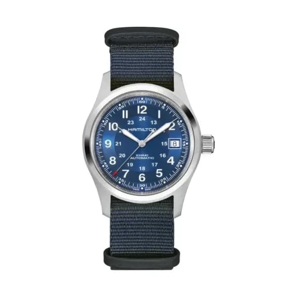 Hamilton Montre Hamilton Khaki Field quartz cadran kaki bracelet NATO kaki 38 mm