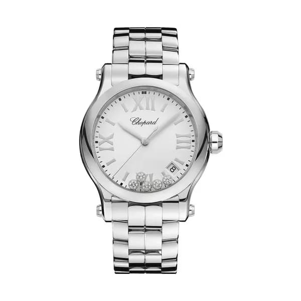 Chopard Montre Chopard Happy Sport quartz cadran blanc bracelet acier 36 mm