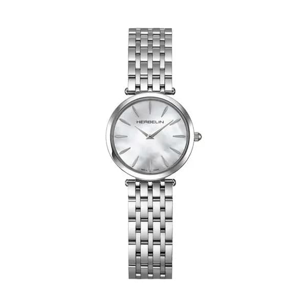 Michel Herbelin Montre Herbelin Epsilon quartz cadran nacre bracelet acier 28 mm