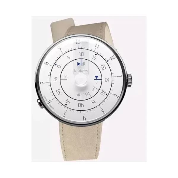 Klokers Montre Klokers KLOK-01 Minimal White Bracelet Alcantara Beige