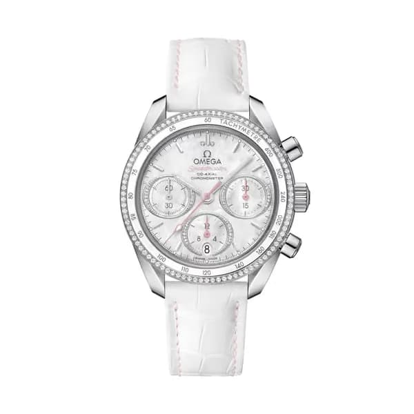 Omega Speedmaster 38 mm, acier sur bracelet en cuir