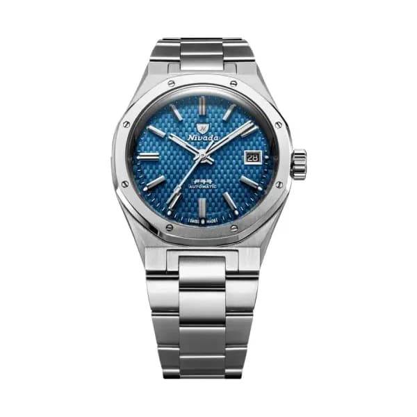 Nivada Grenchen Montre F77 MKII Tressed Dial- Blue Dial