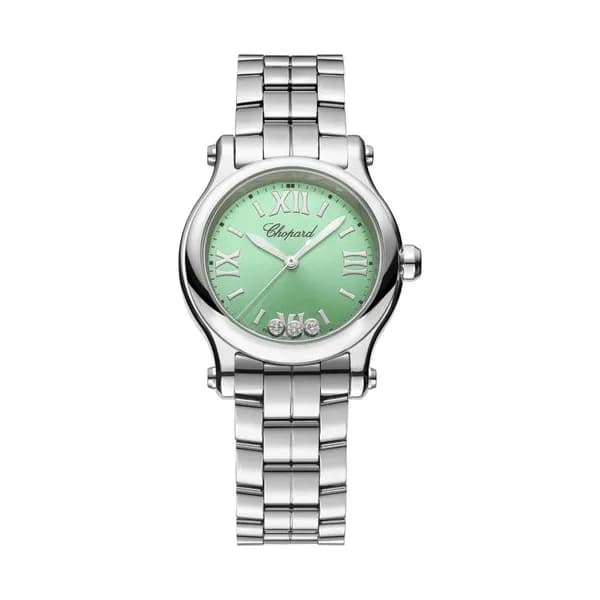 Chopard Montre Chopard Happy Sport quartz cadran vert bracelet acier 30 mm